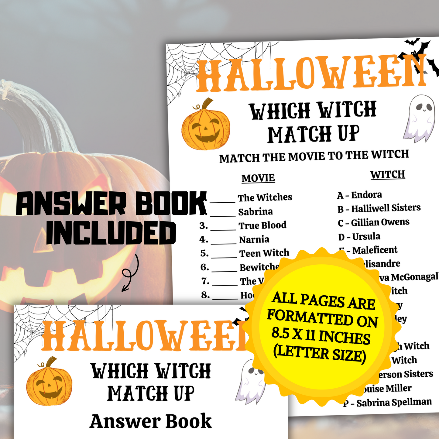 Halloween Which Witch Matching Game | Witch Match Up Movie Game