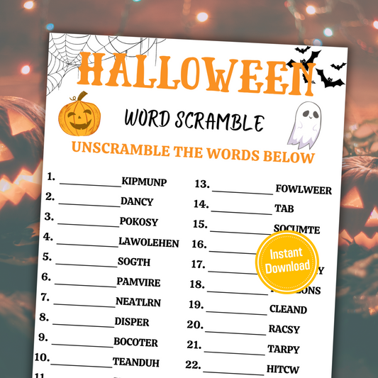 Halloween Word Scramble Game | Halloween Unscramble Word Game