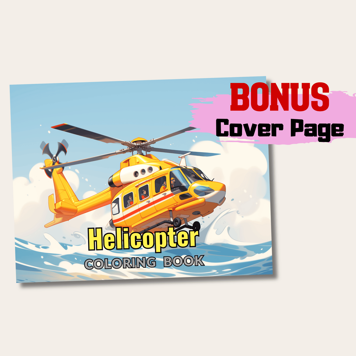 Helicopter Coloring Book, Chopper Coloring 20 Pages Printable