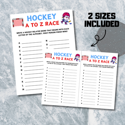 Hockey A To Z Race Game | Printable Hockey Team ABC Race Games