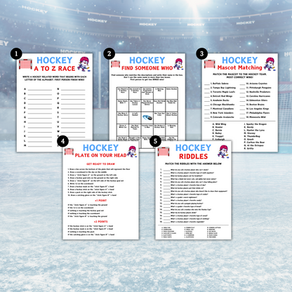 Hockey Games Bundle | Printable Hockey Team Party Game