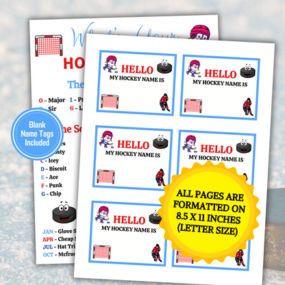 Hockey Games Bundle | Printable Hockey Team Party Game