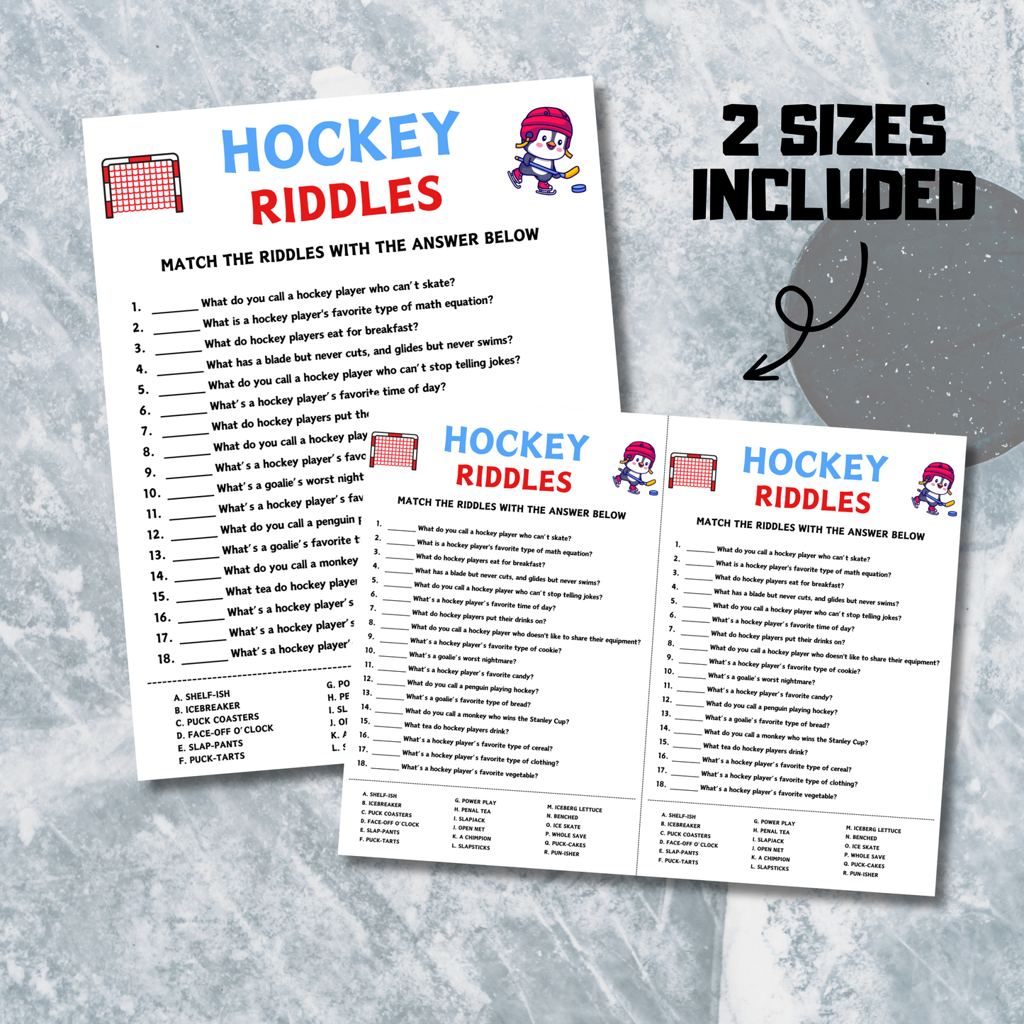 Hockey Games Bundle | Printable Hockey Team Party Game