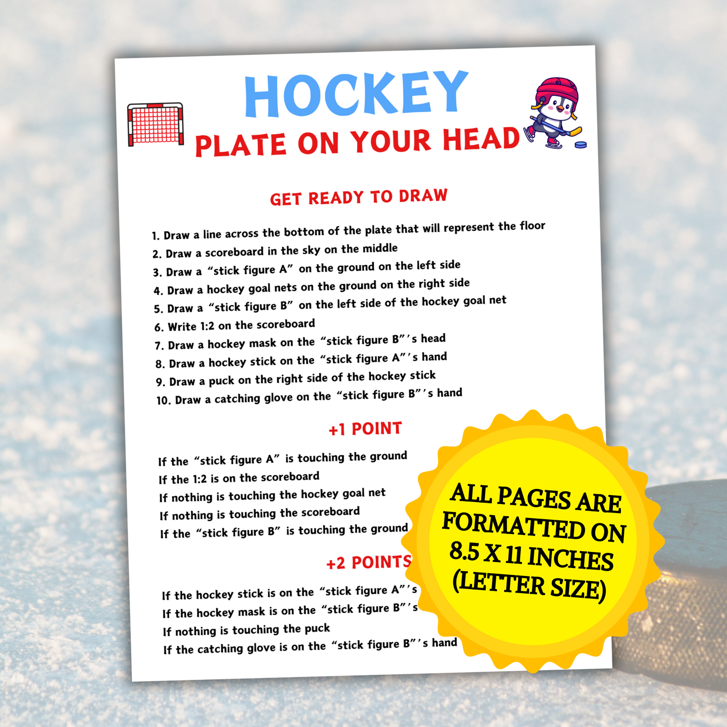 Hockey Plate On Your Head Game | Hilarious Hockey Drawing Game