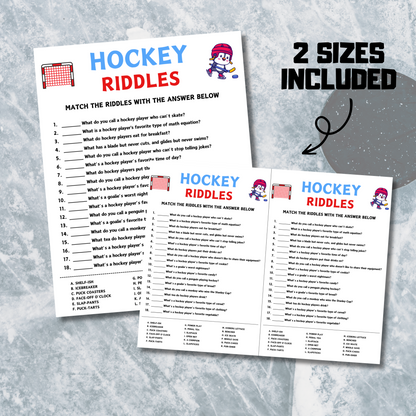 Hockey Riddles Game | Printable Hockey Riddle Me This Games