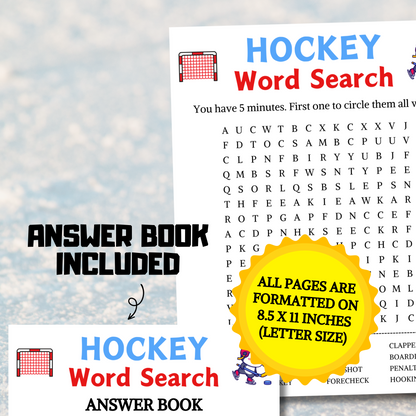 Hockey Word Search Game | Hockey Word Find Game