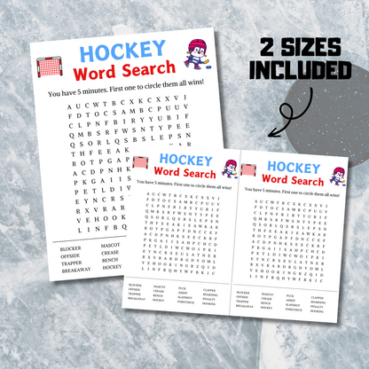 Hockey Word Search Game | Hockey Word Find Game