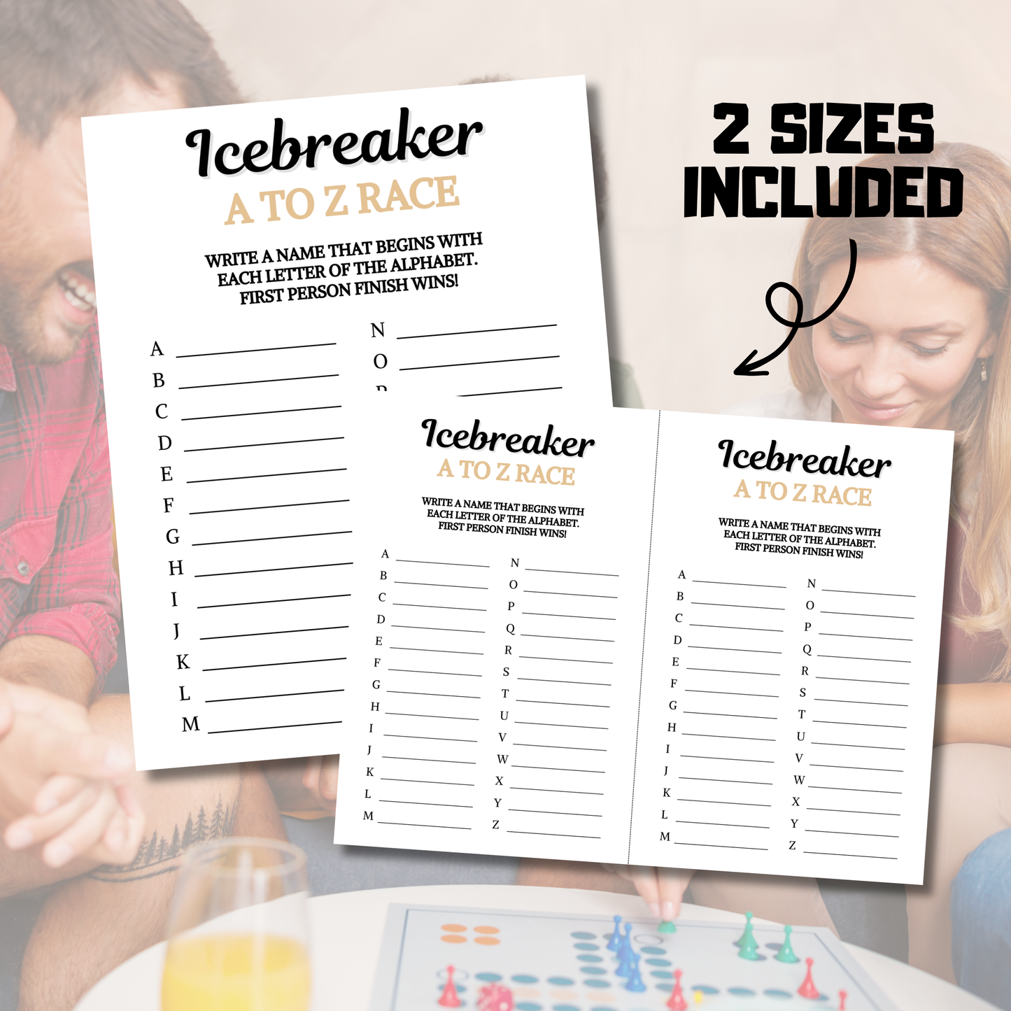 Icebreaker A To Z Race Game | Printable Icebreaker ABC Race Games