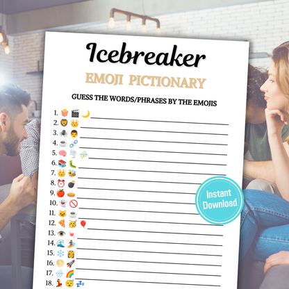 Icebreaker Emoji Pictionary Game | Printable Icebreaker Emoji Game