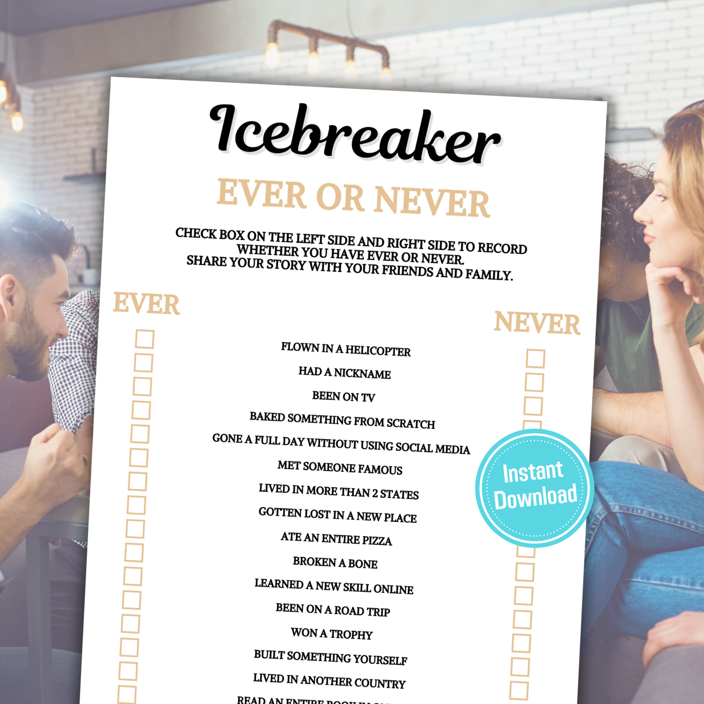 Icebreaker Ever Or Never Game | Icebreaker Party Never Have I Ever Game