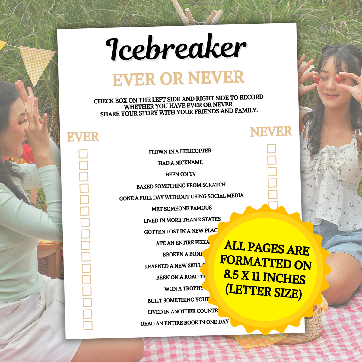 Icebreaker Ever Or Never Game | Icebreaker Party Never Have I Ever Game