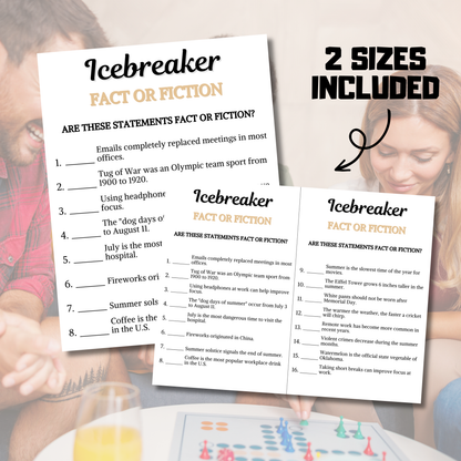 Icebreaker Fact or Fiction Game | Icebreaker Trivia True Or False Game