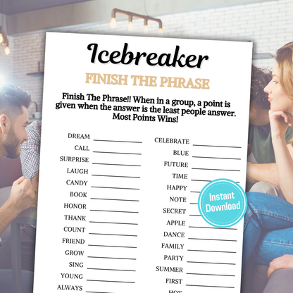 Icebreaker Finish The Phrase Game | Icebreaker Think Fast Game