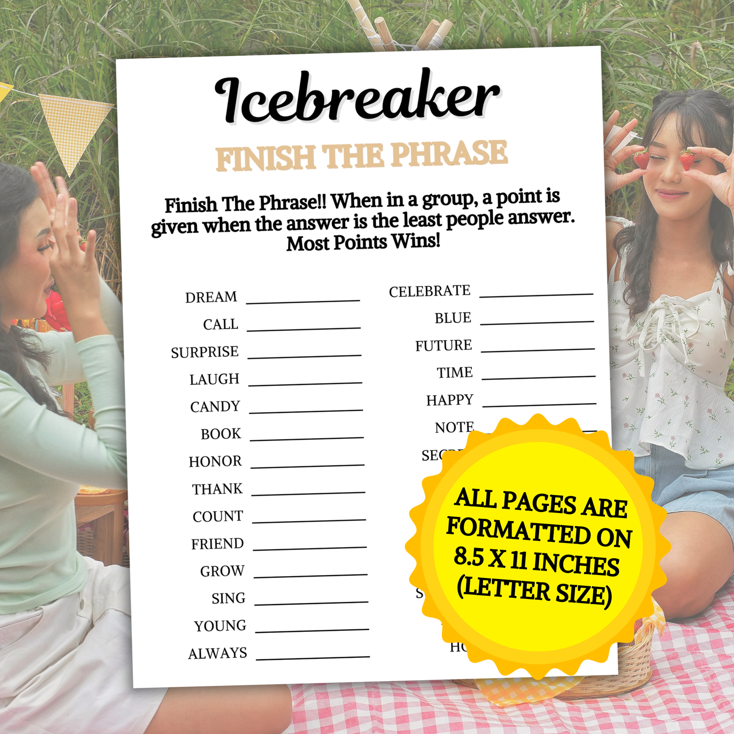 Icebreaker Finish The Phrase Game | Icebreaker Think Fast Game