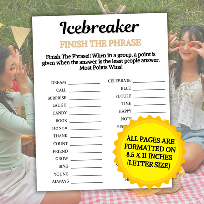 Icebreaker Finish The Phrase Game | Icebreaker Think Fast Game