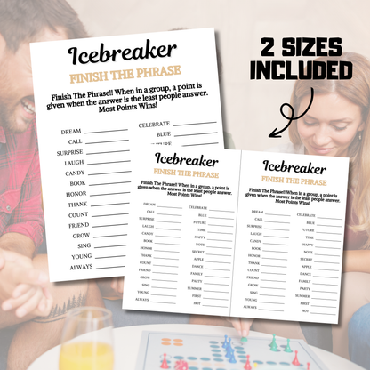 Icebreaker Finish The Phrase Game | Icebreaker Think Fast Game
