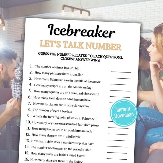 Icebreaker Let's Talk Number Game | Icebreaker Guess Numbers Game
