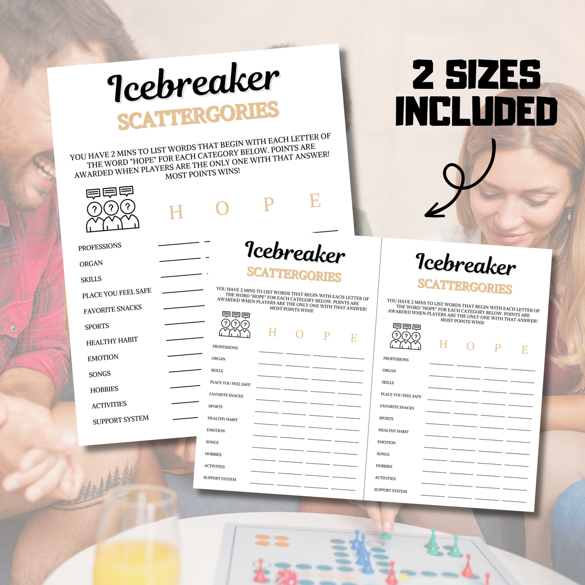 Icebreaker Scattergories Game | Icebreaker Think Fast Game
