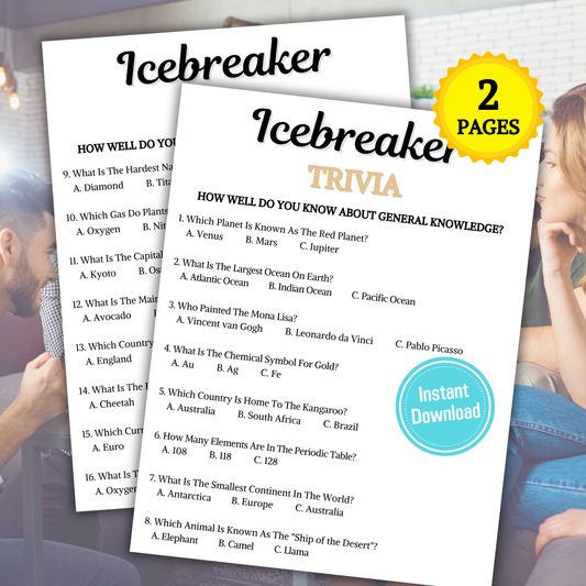 Icebreaker Trivia Game | Printable Icebreaker Trivia Quiz