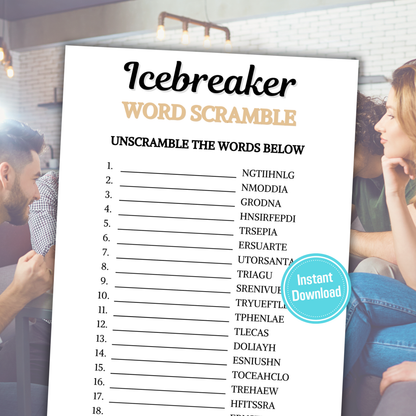 Icebreaker Word Scramble Game | Icebreaker Unscramble Game