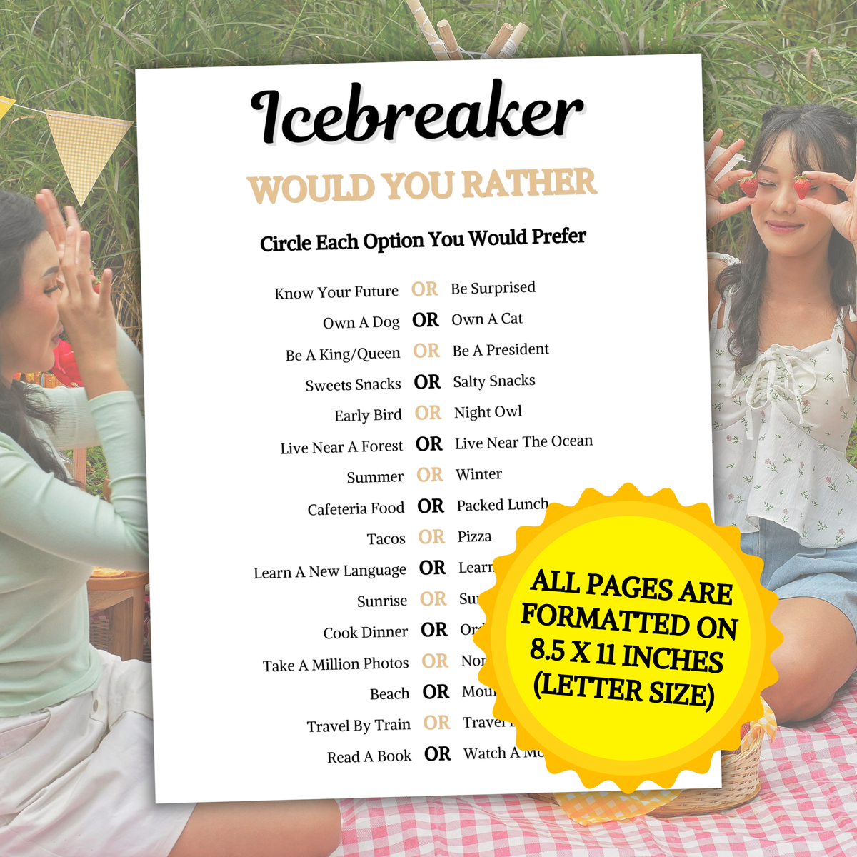 Icebreaker Would You Rather Game | Icebreaker This or That Game