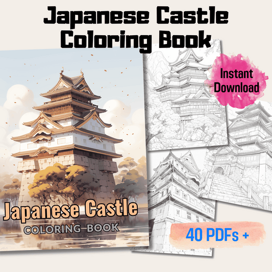 Japanese Castle Coloring Book, Perfect for Art Enthusiasts and History Lovers