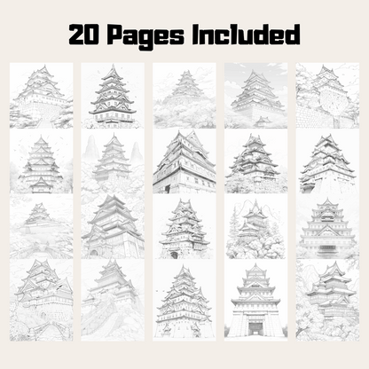 Japanese Castle Coloring Book, Perfect for Art Enthusiasts and History Lovers