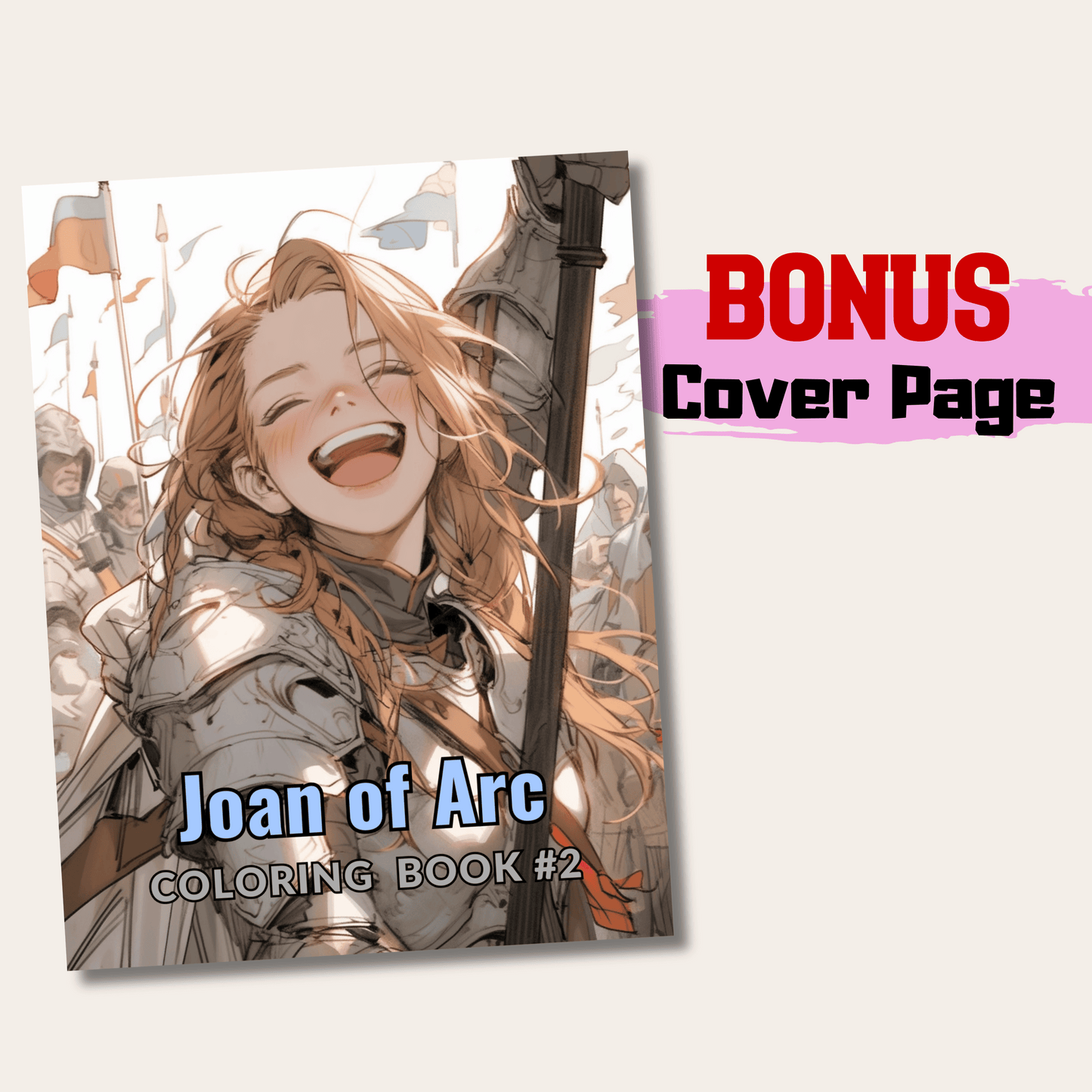 Joan of Arc Coloring Book 2: Joan of Arc Cover Page