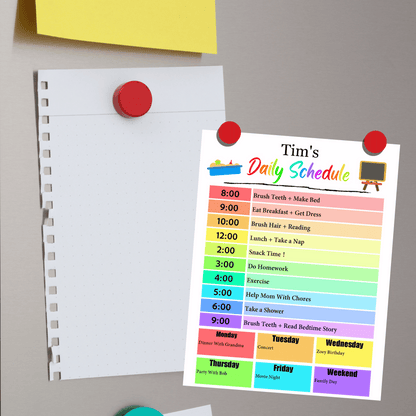 Kids Daily Checklist 3: Rainbow Color Print Out Demo