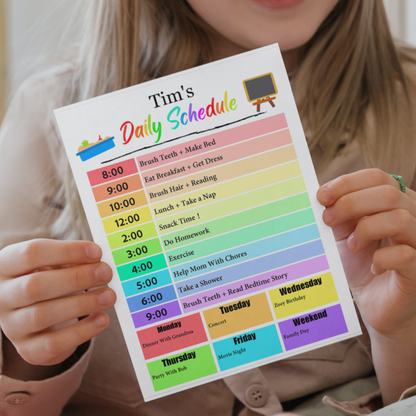 Kids Daily Checklist 3: Rainbow Color Print Out Demo