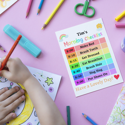 Kids Daily Checklist 6: Rainbow Color Print Out Demo