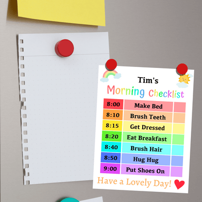 Kids Daily Checklist 6: Rainbow Color Print Out Demo