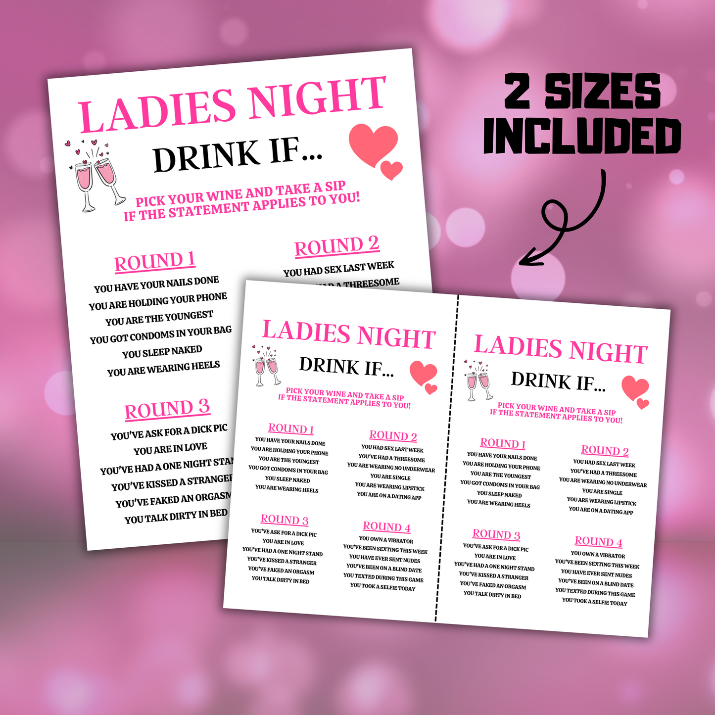 Ladies Night Drink If Game | Printable Bar Drinking Game