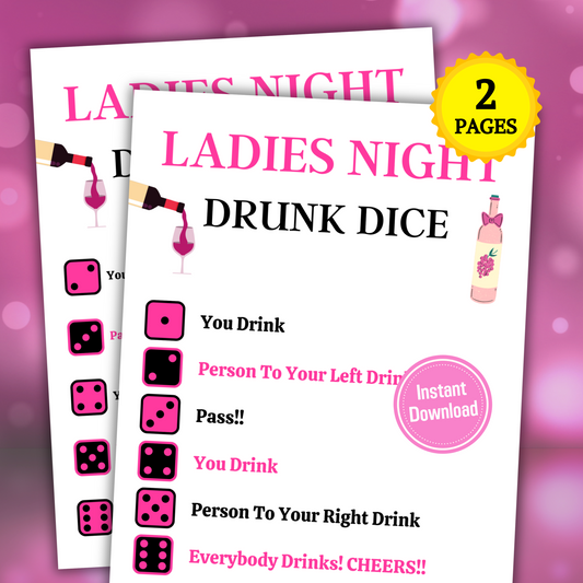 Ladies Night Drunk Dice Game | Girls Night Out Drinking Game