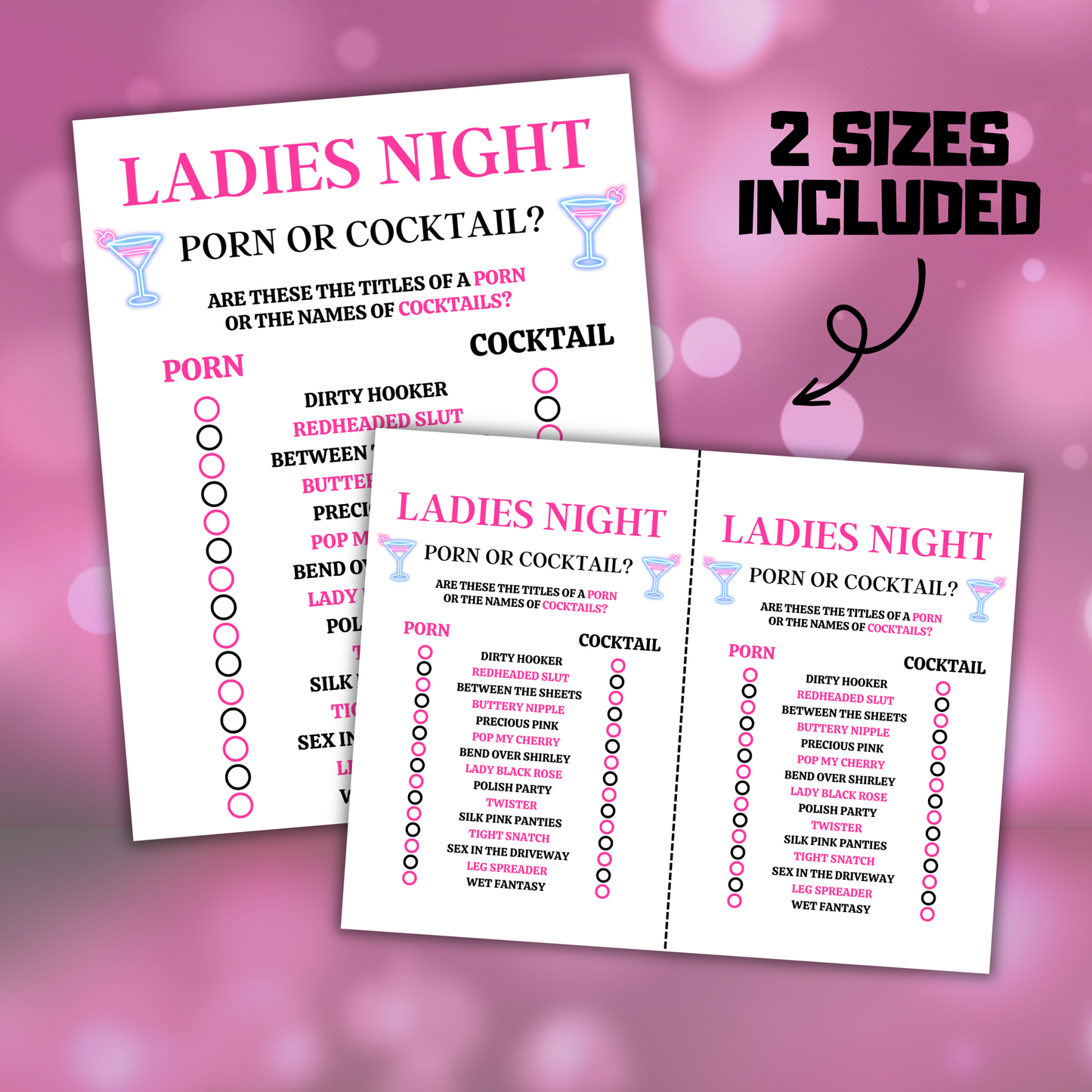 Ladies Night Porn Or Cocktail Game | Ladies Night Party Game