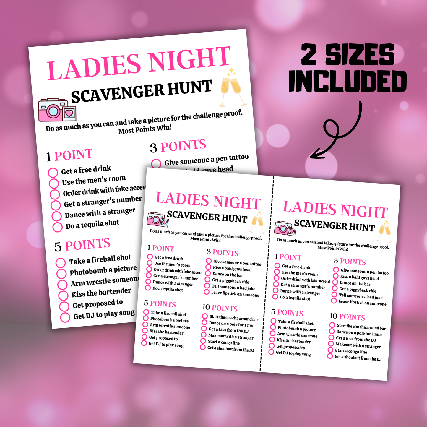 Ladies Night Scavenger Hunt Game | Printable Bar Scavenger Hunt