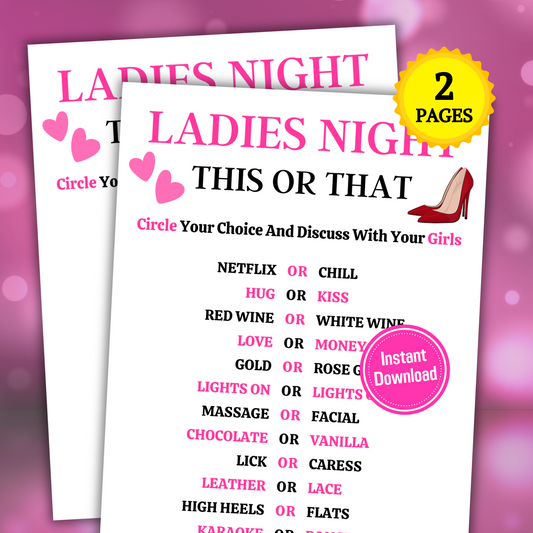 Ladies Night This Or That Game | Ladies Night Would You Rather Game