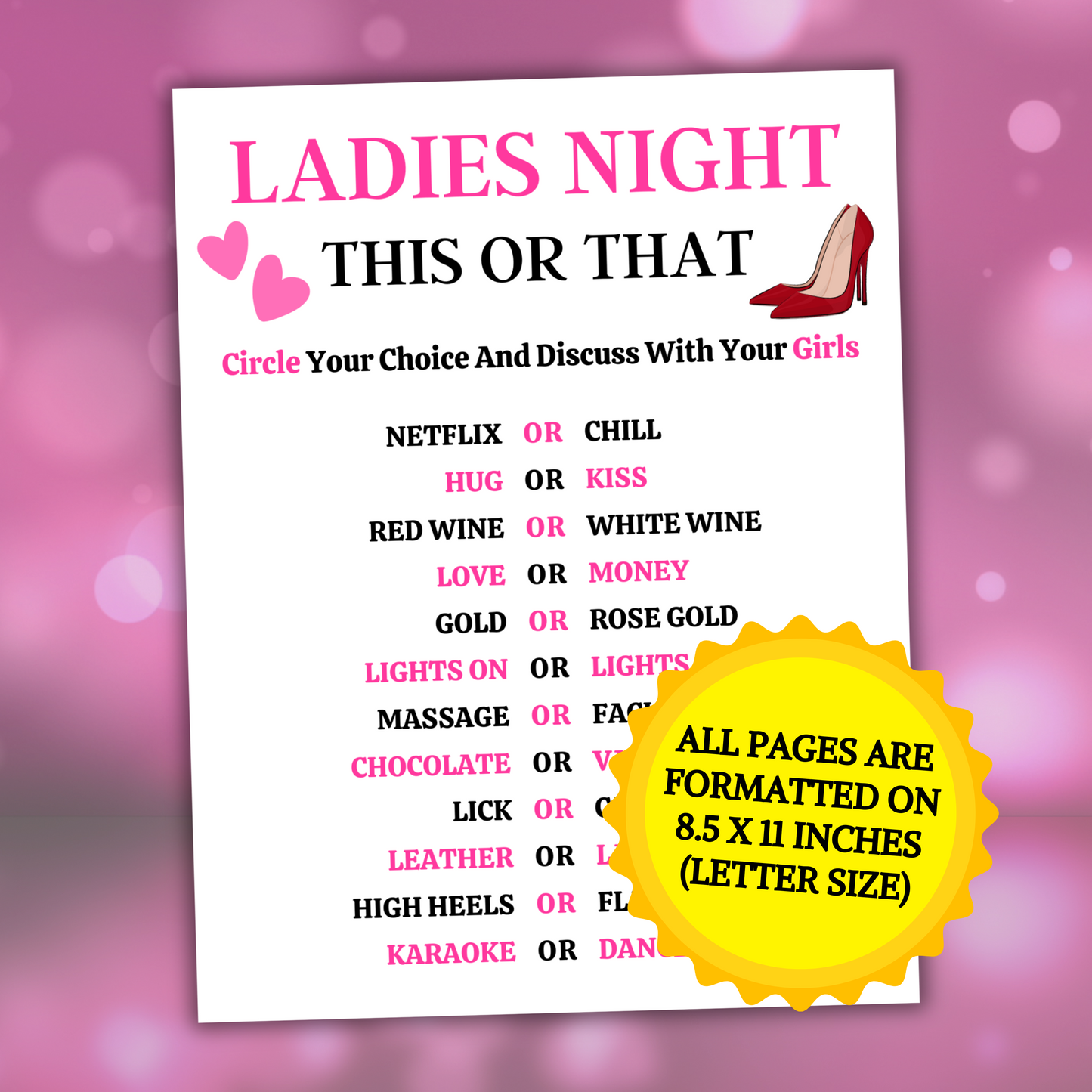 Ladies Night This Or That Game | Ladies Night Would You Rather Game