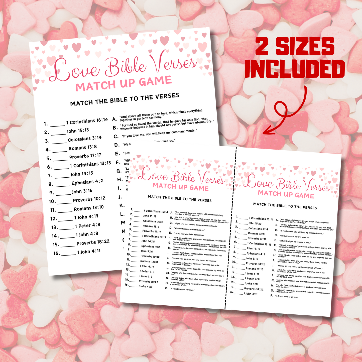 Love Bible Verses Matching Game | Bible Verses about Love