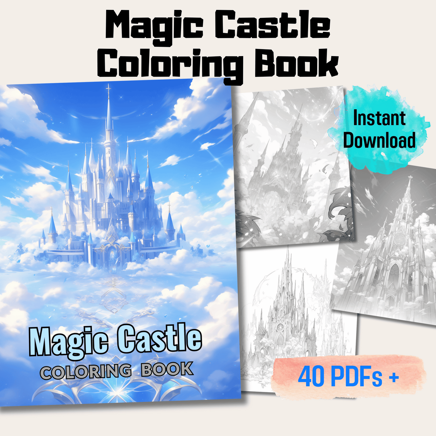 Magic Castle Coloring Book, Ideal Gift for Art Lovers and Fantasy Enthusiasts