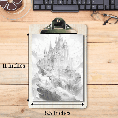 20 Pages Magic Castle Coloring Book, Fun and Educational Activity for Children