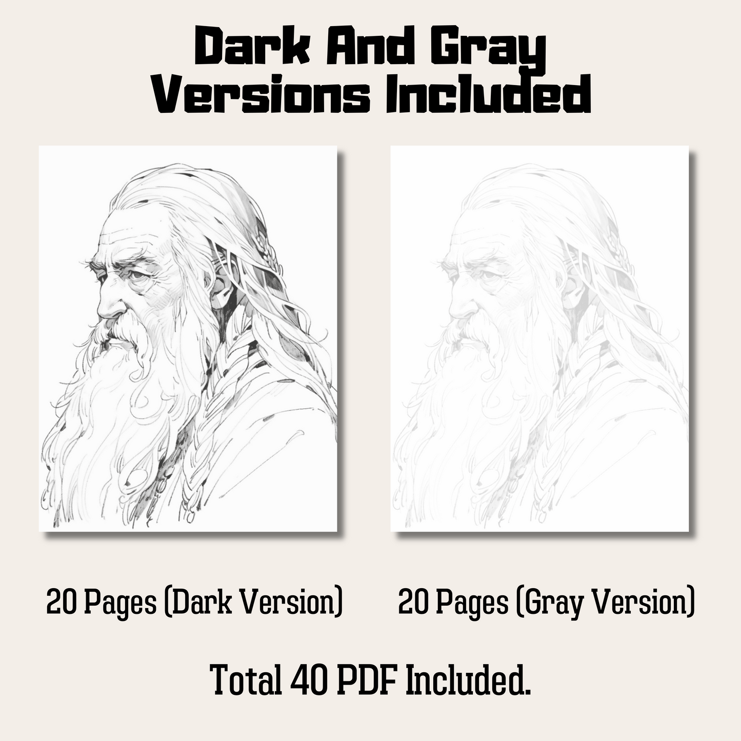 Merlin Coloring Book 1: Merlin Dark And Gray Versions Demo