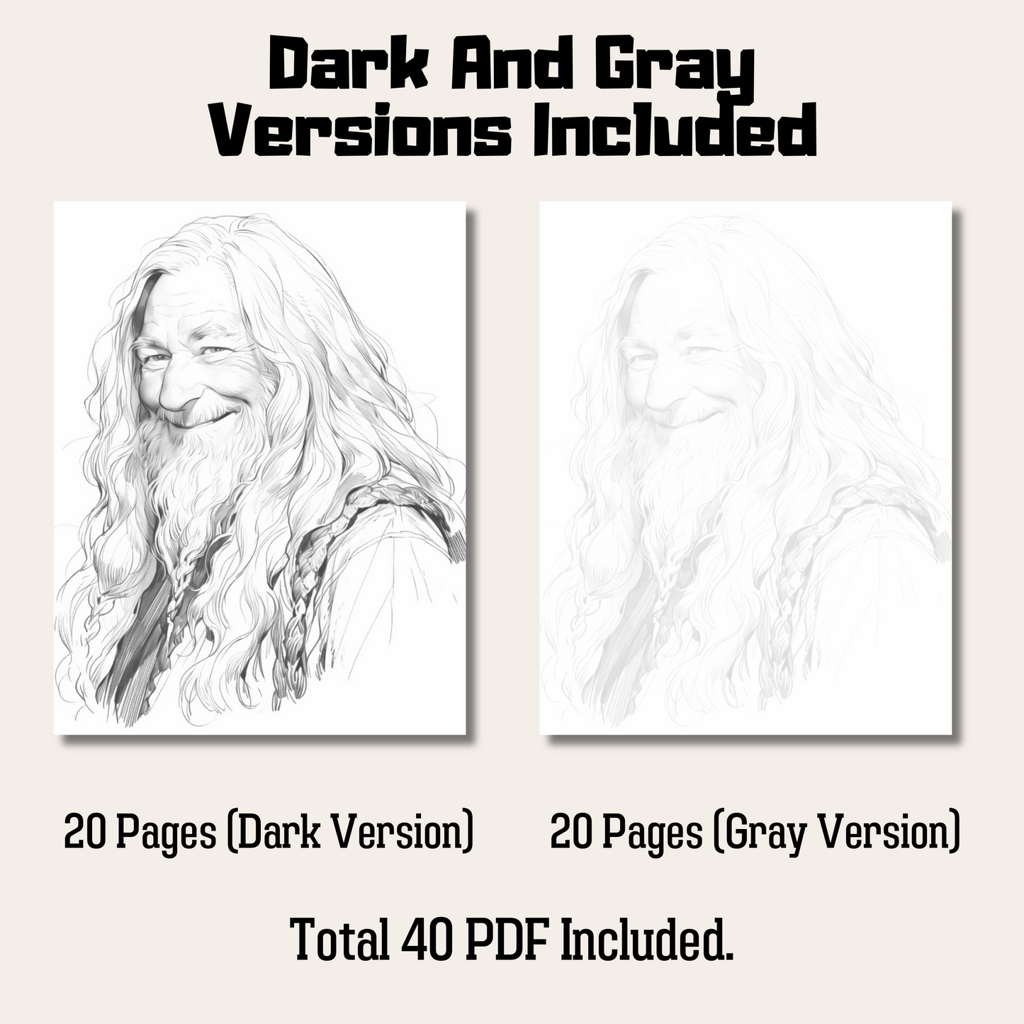 Merlin Coloring Book 2: Merlin Dark And Gray Versions Demo