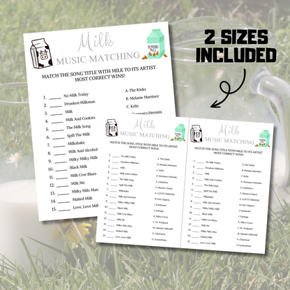 Milk Music Matching Game | Minimalist Match The Song To Its Artist