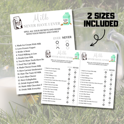 Milk Never Have I Ever Game | Minimalist Ever or Never Game