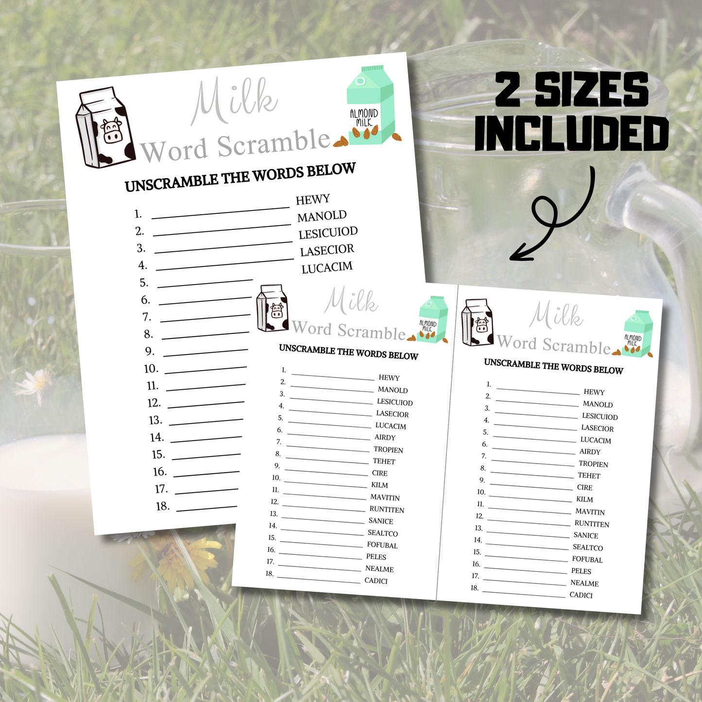 Milk Word Scramble Game | Milk Unscramble Word Game