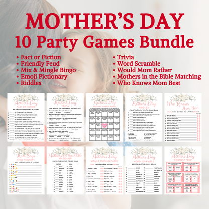 Mothers Day Party Games Bundle | 10 Games BEST Price Bundle