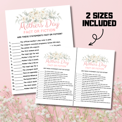 Mothers Day Fact or Fiction Game | Mother's Day True or False Game