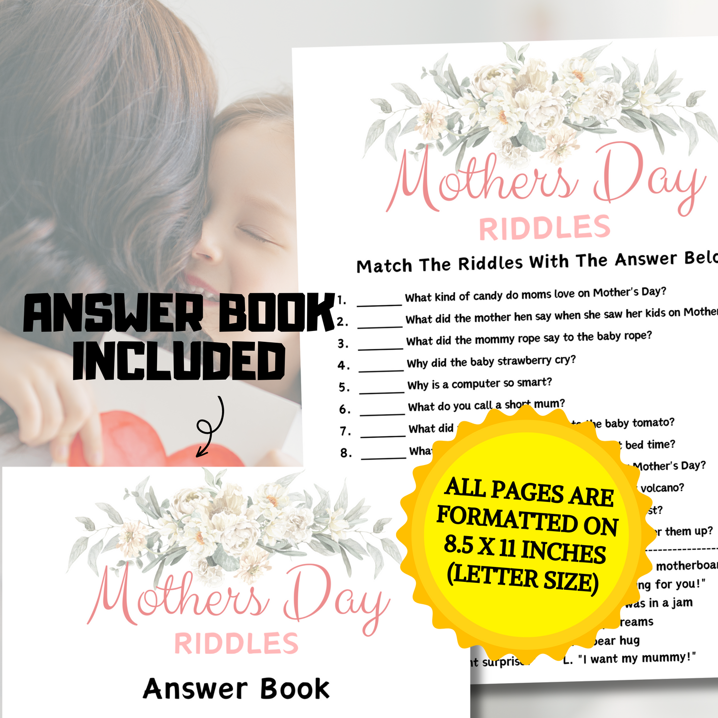 Mothers Day Riddles Game | Printable Riddle Me This Game