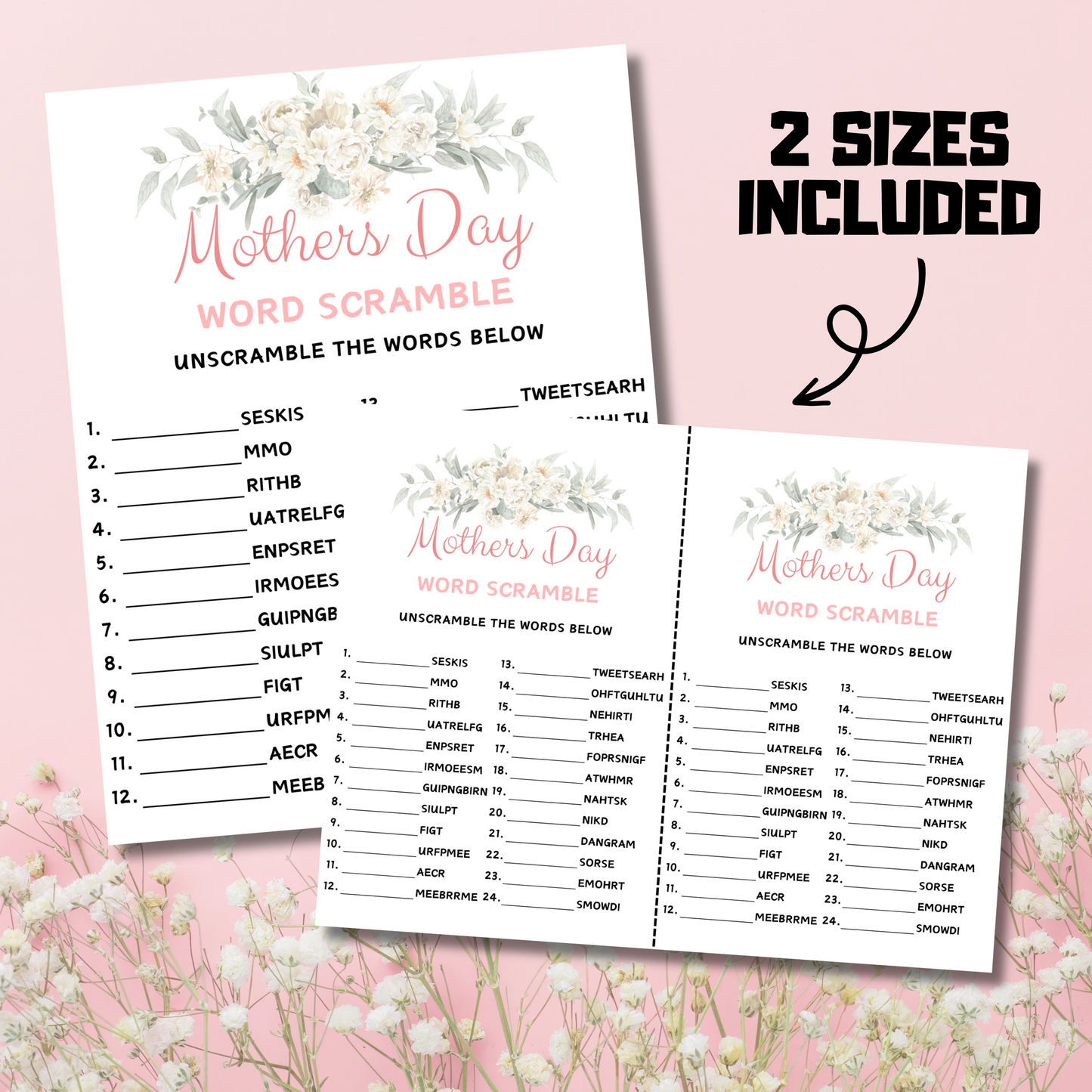 Mothers Day Word Scramble Game | Printable Word Puzzle Games